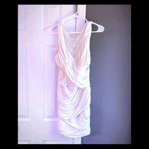 Bebe White Dress with lace details size small